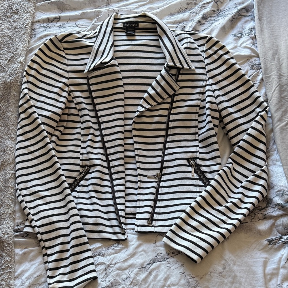 Stoosh Black and White Striped Top